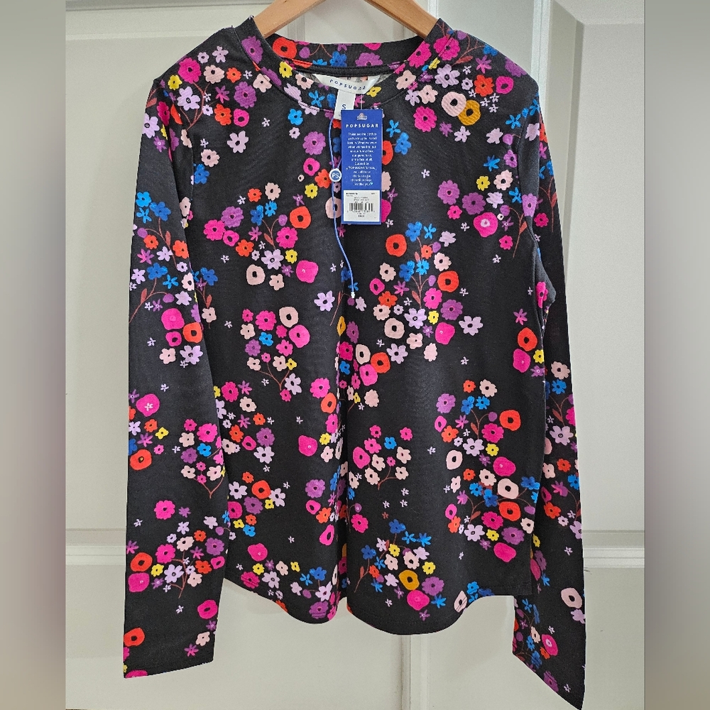 PopSugar Flower Long Sleeve Shirt Size S